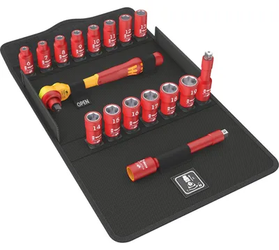 Immagine prodotto di Set di chiavi a bussola da 3/8" (17 pezzi) ZYKLOP VDE Wera | 4013288190970