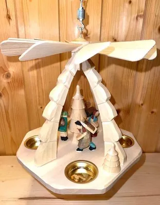 Produktbild von Deckenpyramide Erzgebirge Natur Höhe ca. 20cm NEU