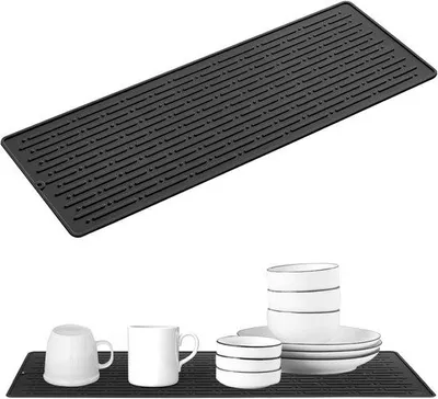 Image de Chiffon en silicone - Chiffon polyvalent noir - 40,5 x 14,5 cm