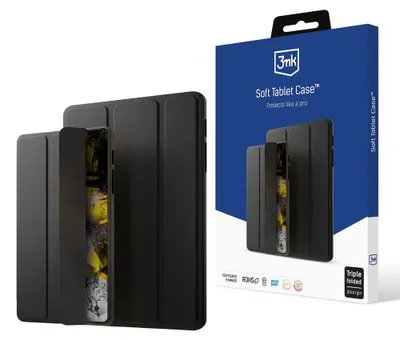 Produktbild von Schutzhülle mit Klappe für Galaxy Tab A9 Plus, 3mk Soft Tablet Case, Schwarz