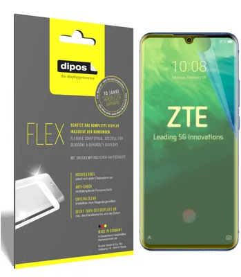Produktbild von 2x Schutzfolie für ZTE Axon 10s Pro Folie, 100% Displayabdeckung, dipos Flex