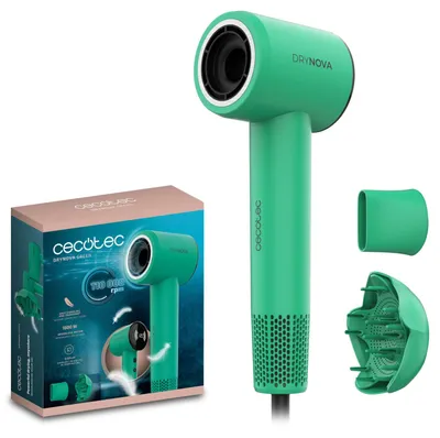 Produktbild von Cecotec Haartrockner DryNova Green Leaf 1600 W, bürstenloser Motor mit 110.000 U/min, Ionen-Generator mit Diffusor und Konzentratoraufsatz