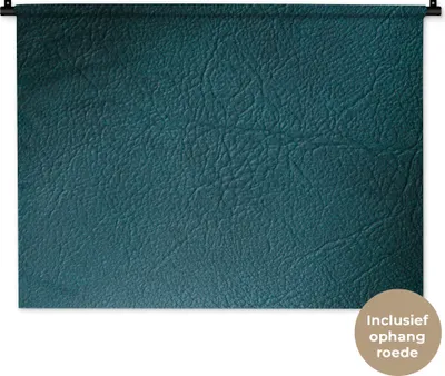 Produktbild von MuchoWow® Wandteppich Wandbehang Leder - Lederoptik - Grün - Blau 90x67.5 cm Tapisserie Dekoration Wandtuch - Fototeppich - Wand-Skulpturen