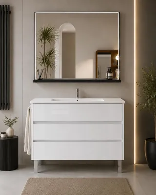 ORIGEN BATH IMPERIA Badmöbel mit Waschbecken 50x40 cm, Weiß