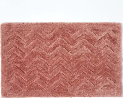 Immagine prodotto di HOMESCAPES Tappetino da bagno antiscivolo a pelo lungo con motivo a chevron, rosa
