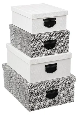 Produktbild von 4 aufbewahrungsboxen in schwarz und weiß - 5 five simply smart