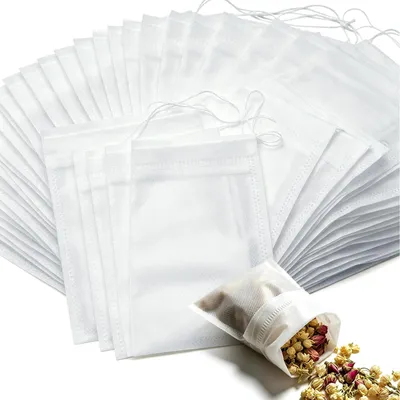 Teebeutel mit Zugband, 600 Stück, 10x15 cm, Filterbeutel für losen Tee