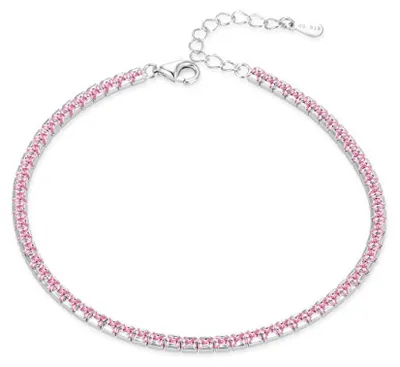 Produktbild von Rosafarbenes Tennisarmband aus Silber AGB777/21-PI