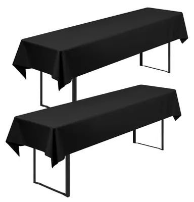 Obrázek produktu pro Dva potahy na stoly, rozměry 250 x 100 cm, barva černá, materiál polyester, lze prát