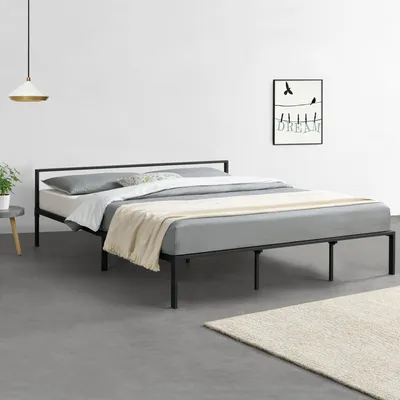 Produktbild von Metallbett 'Imatra' Bettgestell mit Lattenrost 180 x 200 cm Stahl Schwarz