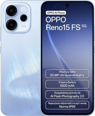 Obrázok produktu pre OPPO Reno 15FS 8+512GB 6.57" 5G Aurora Blue ITA  Oppo