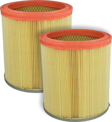 Produktbild von vhbw 2x Faltenfilter kompatibel mit Rowenta RB 60 A_BE BE, RB 60 A_FR FR, RB 70, RB 61 A, RB 61 Staubsauger - Patronenfilter Gelb Orange Abwaschbar