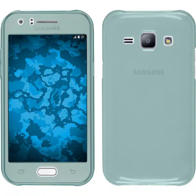 Produktbild von PhoneNatic Case kompatibel mit Samsung Galaxy J1 (2015 - J100) - hellblau Silikon Hülle 360° Fullbody + 2 Schutzfolien