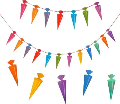 Produktbild von Oblique Unique Schuleinführung Girlande Zuckertüte Fest Einschulung Schulanfang -bunt
