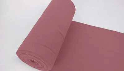 Produktbild von Bündchenstoff LUC Dunkel Altrosa, Uni 270 g/m², Strickschlauch glatt/fein, 35 cm breiter Schlauch, 25 cm lang, Meterware