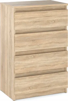 Produktbild von Kommode mit 4 Schubladen Sonoma Eiche 60x33,5x92,5 Sideboard Schubladenschrank für Wohnzimmer Schlafzimmer Modernes Design Möbel Kleiderschrank