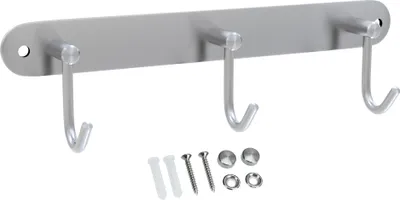 Produktbild von Intirilife Edelstahl Garderobenleiste Modell C - 3 Haken - Kleiderhaken Garderobe Hakenleiste in 5 verschiedenen Designs