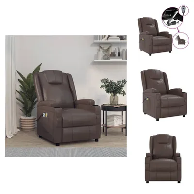 Obrázek produktu pro masážní křeslo vidaXL Electric Brown Leatherette - Masážní křeslo