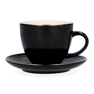 Produktbild von Tasse ELLIE mit Untertasse schwarz 0,23 l HOMLA