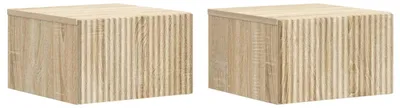 Obrázok produktu pre vidaXL Nástenný nočný stolík, 2 ks, dub Sonoma, 33 x 34,5 x 20 cm