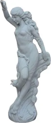 Produktbild von Casa Padrino Luxus Jugendstil Marmor Deko Skulptur Dame Weiß - Garten Deko Figur - Terrassen Deko Figur - Barock & Jugendstil Garten Deko Accessoires