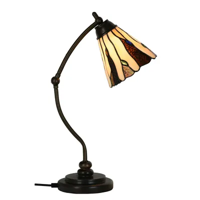 Produktbild von Clayre & Eef Tiffany Tischlampe Ø 27x51 cm Beige Glas