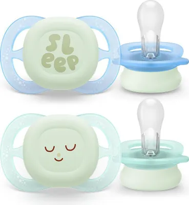 Image de Philips AVENT Ultrastart Sucette de nuit 0-2m Garçon, 2 pièces