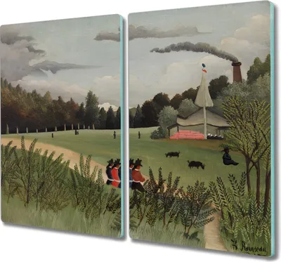 Produktbild von Coloray Kochplattenabdeckung Herdabdeckplatte 2x30x52 cm Hackbrett Schneidebrett Küchenbrett - Das Dorf Wald