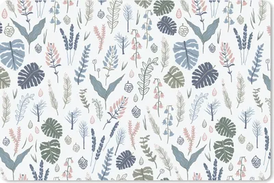 Produktbild von MuchoWow® Schreibtischunterlage Muster - Blumen - Pflanzen 60x40 cm - XXL Mauspad - Großes Mauspad