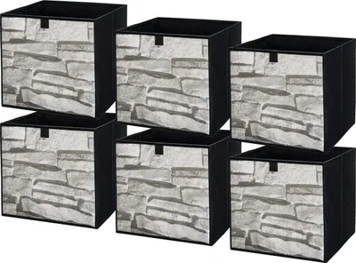 Produktbild von Lavita Storage Box | faltbare Aufbewahrung Boxen 31 x 31 x 31 cm | Schubladen-Organizer Box| Ordnungssysteme für Kleidung | Kleideraufbewahrung & Organisation | Stein | 6 stück
