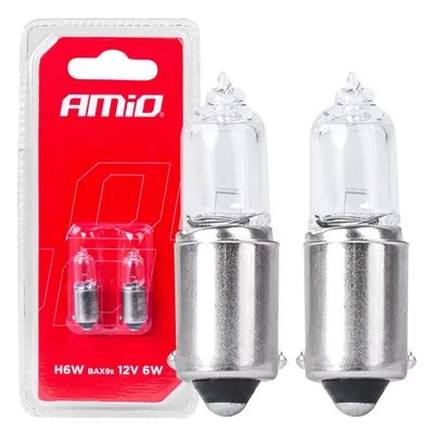 Zdjęcie produktu dla Żarówki halogenowe H6W 12V 6W BAX9S 2szt. blister AMIO-03355