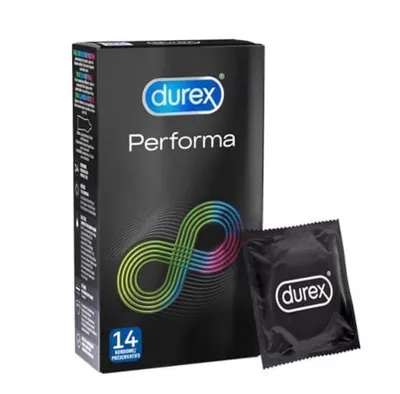 Produktbild von durex Kondome Performa 24 Latex Kondome mit Gleitmittel, verzögert Orgasmus 56mm Spar Packung, Kondom-Set, Verhütungsmittel Überzieher Präservativ