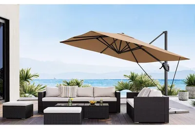 Immagine prodotto di Ombrellone – Ombrellone girevole a 360° per giardino o balcone, con protezione UV 50+