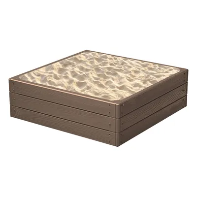 Produktbild von Sandkasten Garten Nachahmung Holz 75,6x75,6x25 cm braun-perfekt für Frühling und Sommer