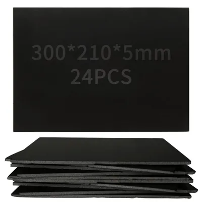 Image de Panneau en polystyrène A4, épaisseur 5 mm - 24 pièces - Noir - En polystyrène - Pour travaux manuels - Pour présentations - Qualité supérieure - Plaque en polystyrène