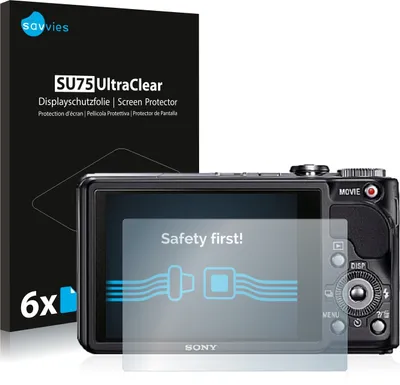 Produktbild von 6x Für Sony Cyber-Shot DSC-HX9V Schutzfolie Savvies Displayschutz Display Schutz Folie Klar Transparent