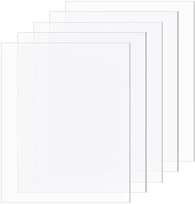 Image de 5 plaques acryliques transparentes de 25 x 20 cm et d'une épaisseur de 0,5 mm pour cadres photo et décoration