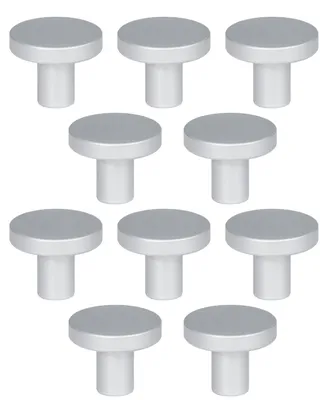Immagine prodotto di Set da 10 pomelli rotondi per mobili, Ø 25 mm, argento satinato opaco, alluminio, altezza 20 mm – Maniglia per mobili Royal Loft, viti di montaggio incluse