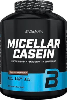 Obrázok produktu pre BioTech USA Micellar Casein 2270 g čokoláda / Kazeínové (nočné) proteíny / Lahodný pomaly vstrebateľný micelárny kazeín obohatený o extra dávku glutamínu
