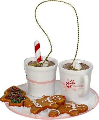 Produktbild von Christbaumschmuck 7,6cm Keramik Weihnachtsgedeck Figur Weiß