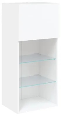 TV-Meubel mit LED-Beleuchtung 40,5x30x90 cm Weiß