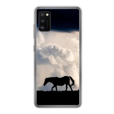 Produktbild von MuchoWow® Handyhülle Schutzhülle Hülle für Samsung Galaxy A41 Pferd - Wolken - Schatten Silikon Softcase Handy Hülle - Mobiltelefon