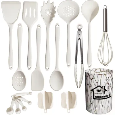 Produktbild von Silikon-Küchenwerkzeug-Set – 18-teilig, weiß