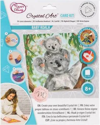 Produktbild von Crystal Art Card Koala Cuddles 18x18cm
