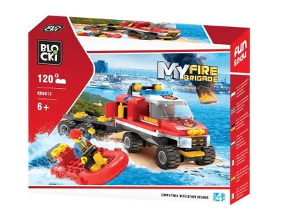 Zdjęcie produktu dla Blocki Myfirebrigade Straż Wodna Zestaw Strażacki Z Wózem I Łodzią