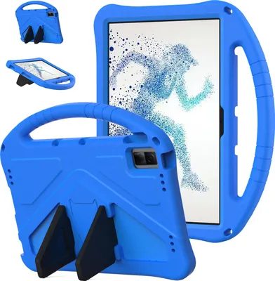 Obrázek produktu pro Dětské pouzdro pro Motorola Moto Pad 60 Pro 12,7" 2025, EVA lehké nárazuvzdorné pouzdro s skládacím stojánkem a rukojetí modré