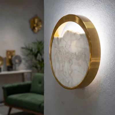 Obrázok produktu pre Nástenná lampa zo zlatého kovu 24x6x24 cm