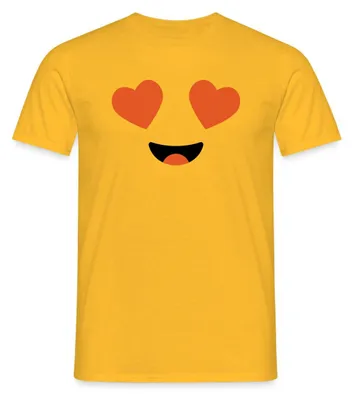 Produktbild von Spreadshirt Emoticon Herzaugen Kostüm Karneval Gruppenkostüm Männer T-Shirt, M, Gelb