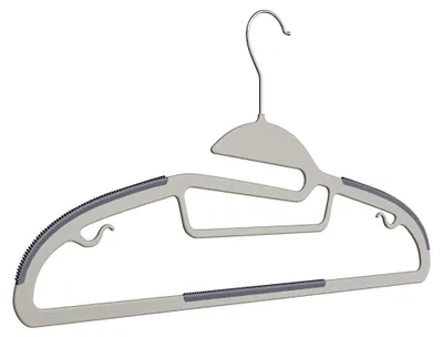 Produktbild von Kleiderbügel Kunststoff – 20er Set - rutschfest Bügel für Ihren Garderobe - kleine Stange für Krawatten - 360° drehbarer Haken - für trockene und nasse Kleidung - Platzsparend Hangers (Beige)