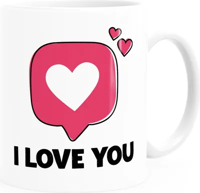 Produktbild von Kaffee-Tasse Herz I love you ich liebe dich Geschenk Liebe Jahrestag ValentinstagMoonworks® weiß Keramik-Tasse